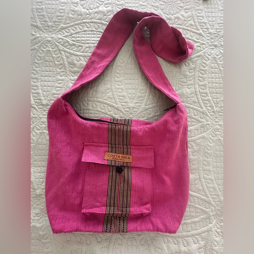 NEW Colorful Pink Shoulder Bag Purse Tote Crossbody Pura Vida Costa Rica